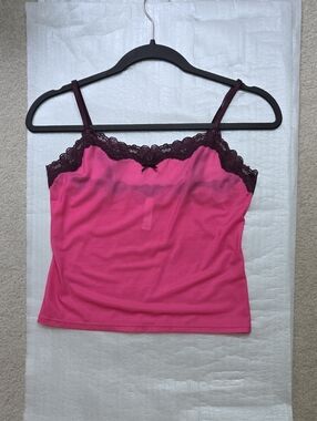 Victoria's Secret Pink Cami with Plum Lace Trim